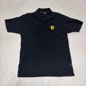 Vintage Ferrari Black Polo Shirt for Men
